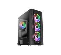 Prism - Mid tower - ATX - panneau latéral fenêtré (verre trempé) - pas d'alimentation (ATX) - noir - USB/Audio