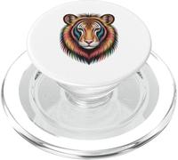 Prism Roar » - Tête de Tigre Tribal vibrante PopSockets PopGrip pour MagSafe