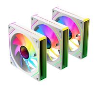 Prism4MAX-X3 RGB PC Fan 120MM 3er Pack [Infinite Mirror][HDB]58.36CFM/1600RPM/26LEDs 5V3PIN ARGB und 12V4PIN PWM Fan (White)