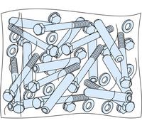 PrismaSeT-P, vis et accessoires, pour l'enrichissement des échafaudages de base, (10 pièces) Schneider Electric Contenu: 1 pc(s)
