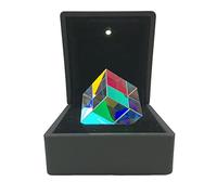 Prisme carré de couleur - Prisme de collection de couleurs - Cube à 6 côtés avec boîte à lumière - Lentille en verre optique pour croix dichroïque