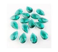 Prisme de lustre en cristal, attrape-soleil, Breloques à trou, pendentifs en forme de larme cristal vert 13x22mm, perles verre for la main, 20 pièces(Hole Green)