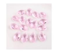 Prisme de lustre en cristal, attrape-soleil, Breloques à trou, pendentifs en forme de larme cristal vert 13x22mm, perles verre for la main, 20 pièces(Pink)