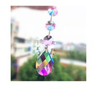 Prisme de lustre en cristal, attrape-soleil, Perles octogonales en cristal de couleur AB, 110mm, 20 pièces/lot, pendentif forme larme à facettes for la décoration