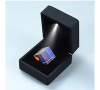 Prisme Optique K9 23mm, Six Faces avec Éclairage LED Intégré | Outil éducatif, réfraction arc-en-ciel, boîte cadeau lumineuse à l'ouverture, usage scolaire et artistique