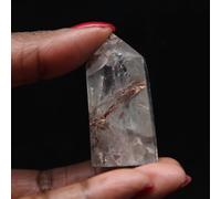 Prisme Quartz à Inclusion de 35 grammes et 45 millimètres, Minéral Quartz de Madagascar, 100% d'origine Naturelle, Article Unique, Minéral de Collection, Pierre de Communication
