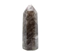 Prisme Quartz fumé Poli de 370 grammes et 125 millimètres, Minéral Quartz fumé de Madagascar, Pierre Naturelle, Objet Unique, Pierre minérale, Minéral de Sagesse