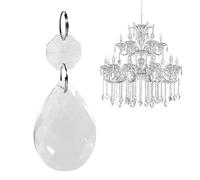 Prismes de Verre Cristaux Suspendus pour Lustre 9 × 6 × 3 10pcs Prismes de Cristal de Verre Clair Lustre Partie de Lumière Gouttes Accessoires de Bricolage
