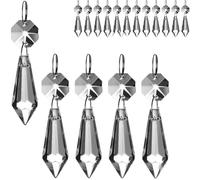Prismes en forme de stalactites en cristal transparent de 38 mm pour lustre en forme de U - Pendentifs à suspendre pour bijoux de rechange - Accessoires de mode - Cadeau créatif