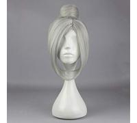 Prison School Shiraki Meiko femmes Cosplay perruques 35 cm court gris résistant à la chaleur perruques de cheveux synthétiques avec petits pains pour la fête costumée