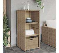 prissent Armoire de rangement de jardin, 50 x 55 x 115 cm, boîte de jardin, coffre de rangement, fournitures de meubles de balcon, meubles de jardin, beige, rotin PE, acier