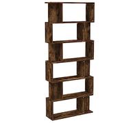 prissent Bibliothèque Chambre 80x24x192 cm Chêne Fumé Bois d'ingénierie Cloison de Séparation Résistance à l'humidité Etagère d'affichage Maison Matériau Haute de Gamme Facile à Nettoyer