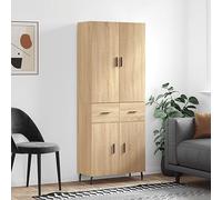 prissent Buffet Armoire Latérale Meuble de Rangement pour Salon Chambre à Coucher ou Bureau Mobilier D'intérieur Design Minimaliste Chêne Sonoma 69,5x34x180 cm