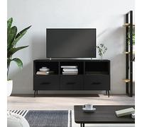 prissent Meuble TV Mobilier D'intérieur Support de TV Armoire Stéréo Décoration de Pièce Design Tendance mais Pratique Noir 102x36x50 cm
