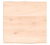 prissent Plateau pour table 40 x 40 x 4 cm en chêne non traité, bords vivants, plateau en bois, plateau de table, table en bois, plateau en bois, plateau de table carré, planches en bois brut, plateau