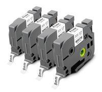 Pristar 4x Compatible Tze 9mm Ruban pour Brother TZe221 TZe-221 TZc221 | Tze 9mm Laminé Ruban pour Brother PT-H107B H105 H100LB E110 H200 H110 P300BT H101C D200 E110VP D400 D600VP, Noir sur Blanc