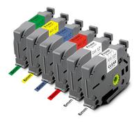 Pristar 6x Tze 6mm 0,24'' Ruban Compatible pour Brother TZe-111 TZe-211 TZe-411 TZe-511 TZe-611 TZe-711 Tz pour Brother P-touch PT-H107B H105 P710BT H100LB E110 H100R D210 H110 D400 H101C D200 D600VP