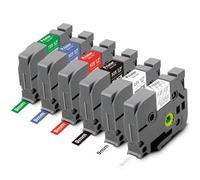 Pristar 6x Tze 9mm 0,35'' Ruban Compatible pour Brother TZe-221 TZe-125 TZe-325 TZe-425 TZe-525 TZe-725 Tz pour Brother P-touch PT-H105 H107B P710BT H100LB E110 H100R D210 H110 D400 H101C D200 D600VP