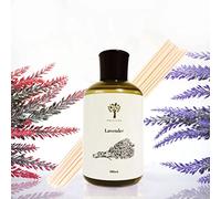 PRISTINE Diffuseur d'huiles essentielles parfumées à la lavande et à l'eucalyptus, recharge avec 5 bâtonnets en coton gratuits, parfum pour bureau, chambre à coucher, salon
