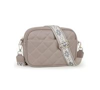 Prite Sac à Main Femme en Cuir PU Sac Bandoulière avec Color-Blocking Design Crossbody bag avec Sangle Réglable et Amovible Petit Sac pour Shopping, Voyage, Quotidien (Gris)
