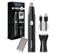 Pritech Tondeuse à Nez pour Hommes et Femmes, Rechargeable, Portable avec Tondeuse à Oreilles, Lavable Ipx5 Tondeuse à Oreilles et à Nez