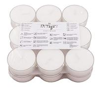 Pritogo Maxi bougies chauffe-plats XXL avec couvercle en plastique, [18 pièces] Ø 5,8 x 2,2 cm, blanc sans parfum