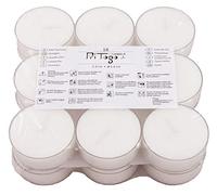 Pritogo Maxi bougies chauffe-plats XXL en plastique, [36 pièces] Ø 5,8 x 2,2 cm, blanc sans parfum