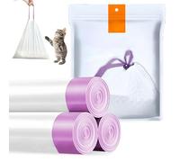 PRITOK Auto-Nettoyante Litière pour Chat: 108 Pièces Sac Poubelle Épais Et Résistant avec Cordon De Serrage & Poignée, Biodégradable pour Une Propreté Hygiénique (45x50cm)