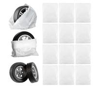 PRITOK Blanc laiteux Housse de pneu pour 22 pouces : lot de 12 housses de pneu indéchirables, anti-poussière pour pneu de 1 m pour le transport de stockage de garage (blanc laiteux)