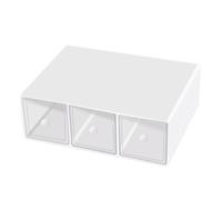 PRITOK Boîte à Thé Avec 3 Tiroirs : Organisateur de Cuisine Pour Sachets, Dosettes de Café, Sucre - Rangement en Plastique Pour Coiffeuse