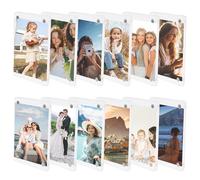 PRITOK Cadres Magnétiques : Ensemble De 12 Cadres en Acrylique Double Face, Parfaits Pour Photos, Notes et Cartes, Pour Réfrigérateurs et Autres Surfaces Métalliques (6 x 9 cm)