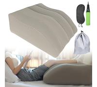 PRITOK Coussin gonflable de surélévation des jambes : coussin de repose-pieds gonflable pour les voyages, coussin cale ergonomique pour dormir, adapté à la relaxation musculaire et au soulagement des