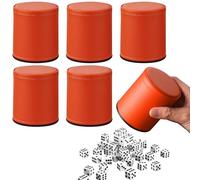 PRITOK Ensemble de gobelets à dés : lot de 6 gobelets à dés en cuir avec 36 dés Gobelet à dés silencieux pour fête / jeux de société Bar Home Liars jeux de dés Sensation de main exquise