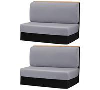 PRITOK Housses de Siège pour Camping-Car: Lot de 4 Enveloppes Élastiques pour Banquette, Coussins de Protection Résistants en Bleu Clair, Design Moderne pour Mobilhome et Caravane