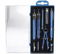 PRITOK Kit de compas de géométrie en alliage de zinc : 9 pièces, kit de géométrie professionnel pour mathématiques et cours à domicile