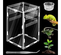 PRITOK - Kit terrarium à insectes - 360 ° - En verre acrylique - Pour reptiles et amphibiens - Habitat portable pour Spide, Scorpion, Beetle, Mère religieuse - 20 x 12 x 12 cm