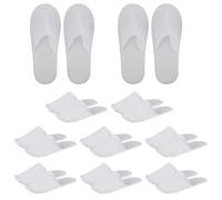 Pritok Lot de 10 paires de pantoufles antidérapantes - Portables - Hôtel, voyage, maison - Unisexes - Pointure 36-41 (blanc), 42.5 EU