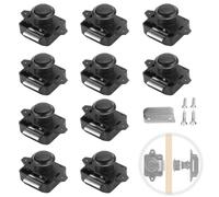 Pritok Lot de 10 serrures et porte à bouton poussoir pour camping-car, grand cabinet Catch Serrure de porte d'armoire noir