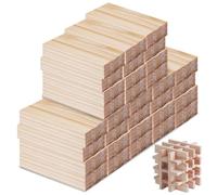 PRITOK Lot de 100 lattes en bois de chêne poncé à la main : 100 x 20 x 7 mm - Blocs de construction en bois pour projets de bricolage et décoration, construction et lambrissage