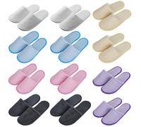 PRITOK Lot de 12 paires de pantoufles de spa, portables, antidérapantes, pour hôtel, voyage, maison, invité, unisexe, 29 x 11 x 0,7 cm (couleur)