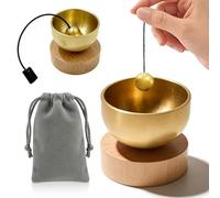 PRITOK Lot de 2 mini bols chantants tibétains : ensemble de bols chantants tibétains en laiton de qualité supérieure, fabriqués à la main, pour la méditation, le yoga, la méditation, la relaxation
