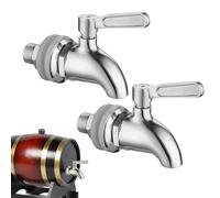 PRITOK Lot de 2 robinets en acier inoxydable : 12 mm rotatif 304 - Robinet de rechange pour distributeur de boisson, fût de bière, vin, jus et récipient en verre