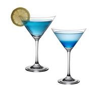 PRITOK Lot de 2 verres à martini de 190 ml : transparents, en cristal, passent au lave-vaisselle, pour bar, maison, fête, cocktail pour boissons congelées
