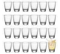 PRITOK Lot de 24 verres à shot : verres à liqueur en verre de 35 ml Petits verres à liqueur, verres à liqueur, verres à liqueur à base épaisse Pinnch drôle pour les réunions de vacances, les bars de