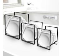 PRITOK Lot de 3 supports d'assiettes, organiseurs d'assiettes, égouttoir à vaisselle, organisateur multifonction pour armoire de cuisine, plans de rangement, plan de travail et armoire