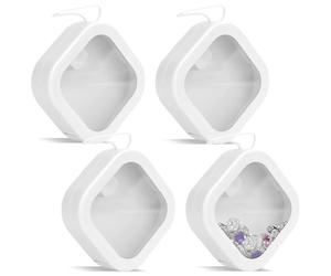 PRITOK Lot de 4 boîtes de rangement pour chouchous à cheveux, boîte de rangement pour accessoires de cheveux, boîte de rangement de tiroir, peut contenir des cotons-tiges, du fil dentaire, des