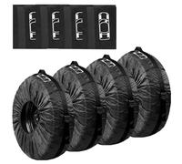 PRITOK Lot de 4 sacs à pneus de 19-23 pouces - Housse de protection pour pneus étanche à l'eau et à la poussière - Pour le stockage, le transport, la protection solaire et le nettoyage - Noir