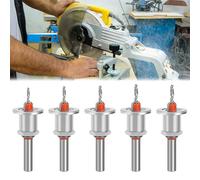 PRITOK Lot de 5 forets à bois fraisés en métal de 8 mm, avec butée de profondeur, foret à bois avec fraise pour plastique, travail du bois, bricolage