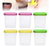 PRITOK Lot de 6 boîtes de conservation de 250 ml - Boîtes à épices avec double couvercle - Boîtes à épices transparentes pour épices, sel, sucre, poivre