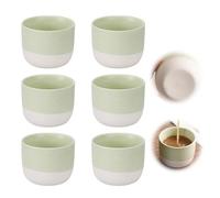 PRITOK Lot de 6 tasses à expresso en céramique - 150 ml - Mini tasses à expresso - Paroi épaisse - Multicolore - En faïence - Sans anse - Pour café, thé et lait